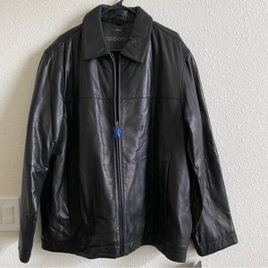 NWT Claiborne Lambskin Black Leather Quilted Interior Jacket Size Large